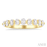 3/4 ctw Half Eternity Oval Cut Diamond Fashion Band in 14K Yellow Gold